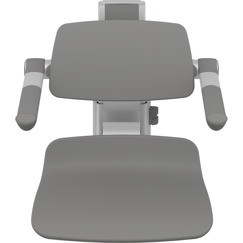 Pressalit PLUS Shower Seat 450 incl. Backrest & Armrests, Manually Height Adjustable, Anthracite (R7434112)
