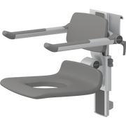 Pressalit PLUS Shower Seat 450 with Aperture incl. Backrest & Armrests, Manually Height & Sideways Adjustable, Anthracite (R7465112)