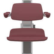 Pressalit PLUS Shower Seat 450 incl. Backrest & Armrests, Manually Height Adjustable, Red (R7434035)