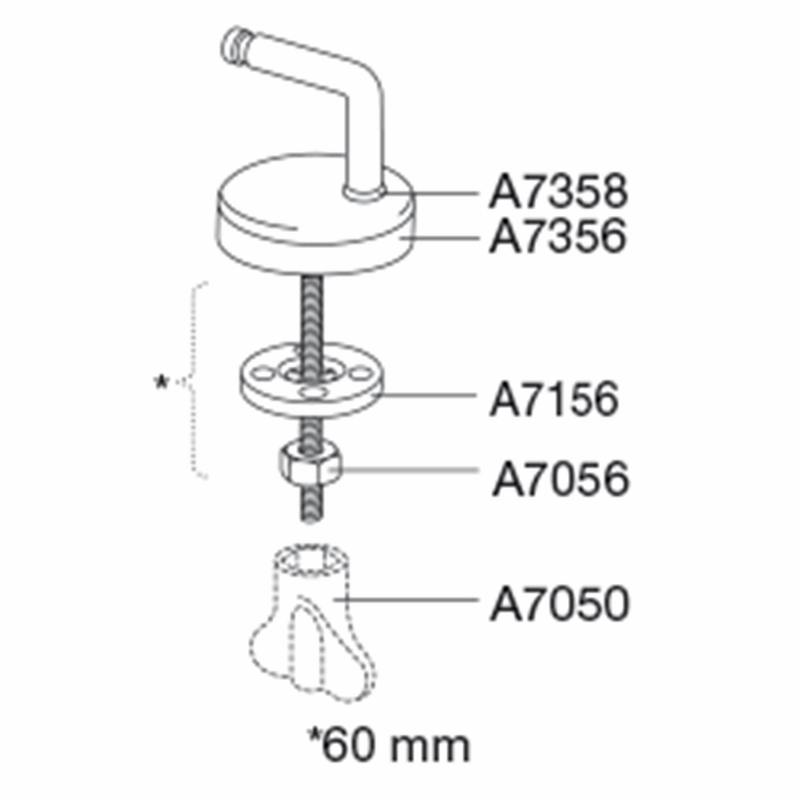 Pressalit Univertical Hinge, Bottom-Mounted, Stainless Steel (UN3P999)