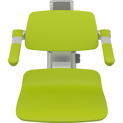 Pressalit PLUS Shower Seat 450 incl. Backrest & Armrests, Manually Height Adjustable, Lime Green (R7434277)