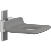 Pressalit PLUS Shower Seat 450 with Aperture, Manually Height Adjustable, Anthracite (R7415112)