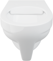 Pressalit wall-mounted rimless toilet, 700mm projection, alternate view