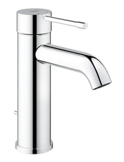 Detail of the Grohe Essence basin mixer single metal lever and cylindrical body in chrome