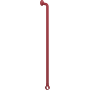 Pressalit PLUS Handrail Section 1090mm with Wall Rosette and Strap Red RT333035