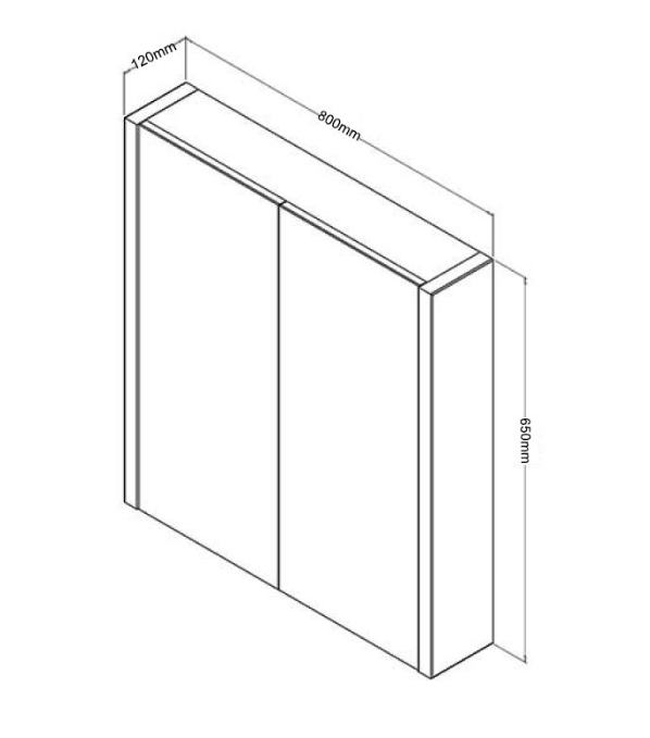 Kartell K-VIT Purity 800mm Mirror Cabinet - White Gloss (FUR096PU)