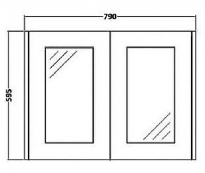 Kartell K-VIT Astley 800mm Mirror Cabinet - Matt White (FUR505AS)