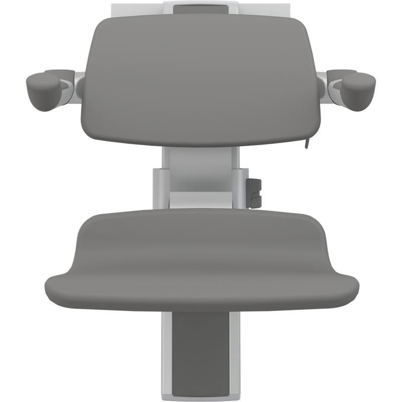 Pressalit PLUS Shower Seat 450 incl. Backrest & Armrests, Manually Height & Sideways Adjustable, Anthracite (R7464112)