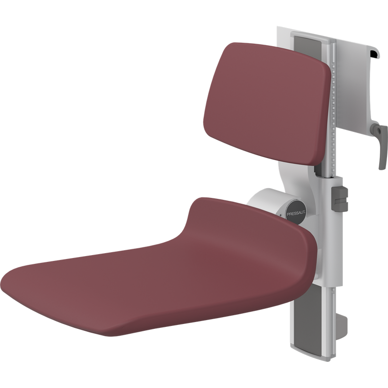 Pressalit PLUS Shower Seat 450 incl. Backrest, Manually Height & Sideways Adjustable, Red (R7454035)