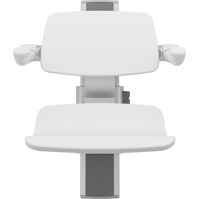 Pressalit PLUS Shower Seat 450 incl. Backrest & Armrests, Manually Height Adjustable, White (R7434000)