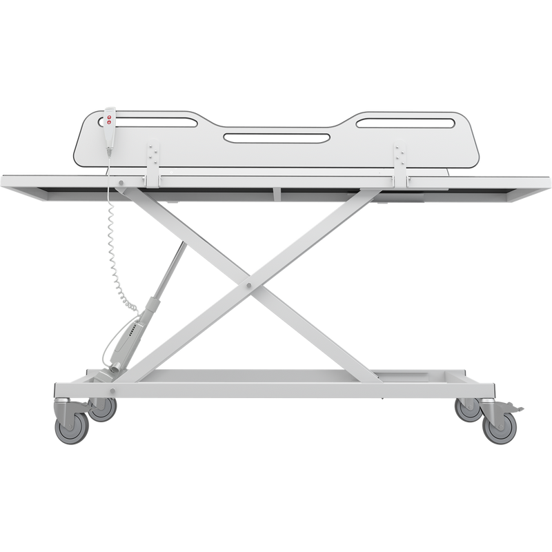 Pressalit MCT 3 change trolley, safety rail detail