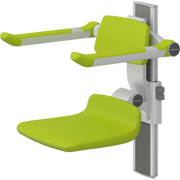 Pressalit PLUS Shower Seat 310 incl. Backrest & Armrests, Manually Height Adjustable, Lime Green (R7334277)
