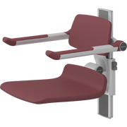 Pressalit PLUS Shower Seat 450 incl. Backrest & Armrests, Manually Height Adjustable, Red (R7434035)