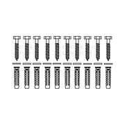 Pressalit Mounting Kit — 10 × Coach Screws Ø8 × 70 with SX10 Plugs, for Brick (V8612)
