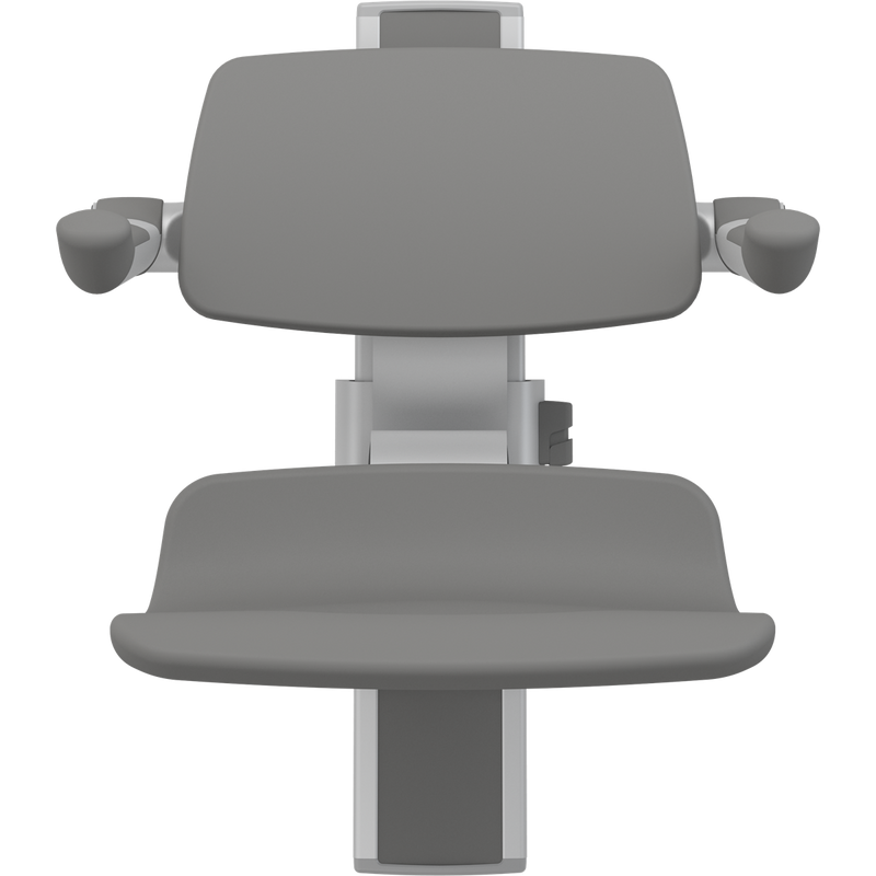 Pressalit PLUS Shower Seat 450 with Aperture incl. Backrest & Armrests, Manually Height Adjustable, Anthracite (R7435112)