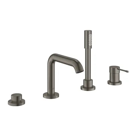 Grohe Essence 4-hole bath shower mixer combination in Brushed Hard Graphite