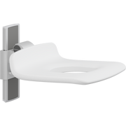 Pressalit PLUS Shower Seat 450 with Aperture, Manually Height Adjustable, White (R7415000)