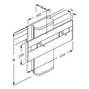 Pressalit PLUS Electric Track Wash Basin Bracket (wired control) dimensioned drawing (R4781)