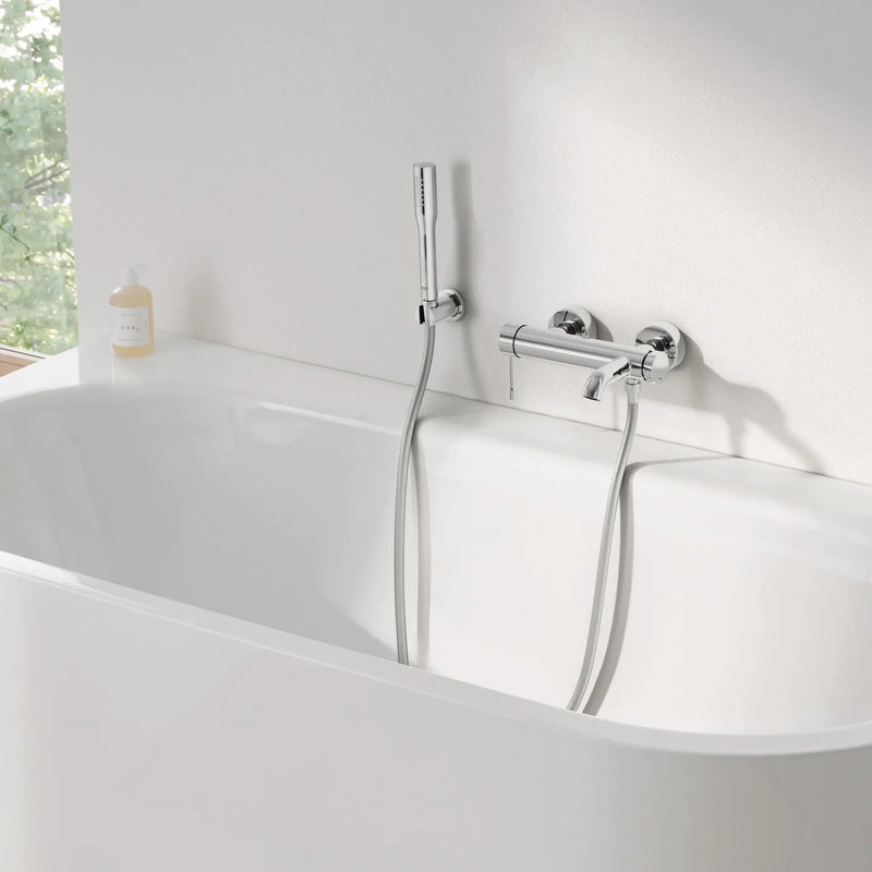 Grohe Essence wall-mounted bath shower mixer StarLight Chrome side profile