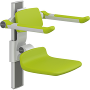 Pressalit PLUS Shower Seat 310 incl. Backrest & Armrests, Manually Height Adjustable, Lime Green (R7334277)