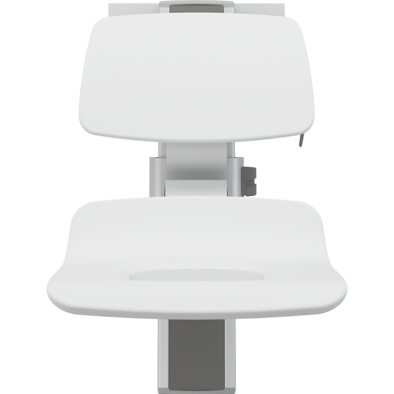 Pressalit PLUS Shower Seat 450 with Aperture incl. Backrest, Manually Height & Sideways Adjustable, White (R7455000)