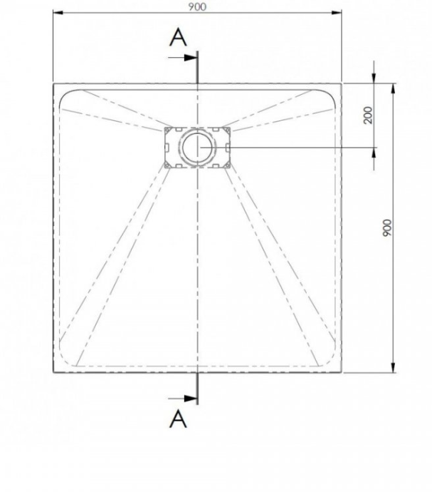 AKW Onyx Black Shower Tray 900x900mm (11891)