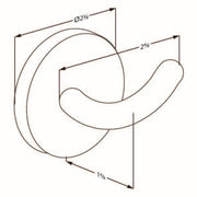 Pressalit Towel Hook Large RT953 dimensioned drawing