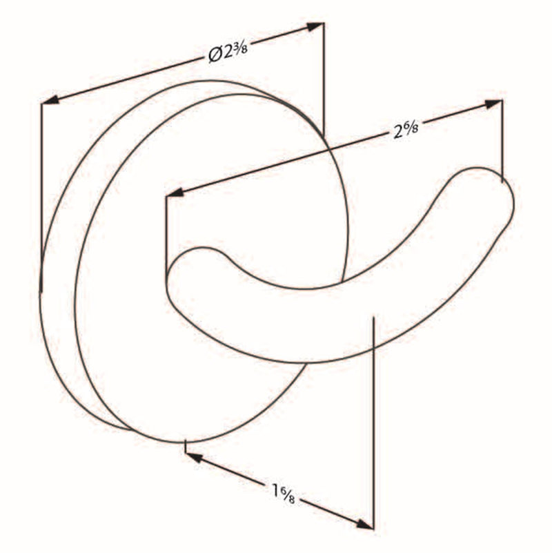 Pressalit Towel Hook Large RT953 dimensioned drawing