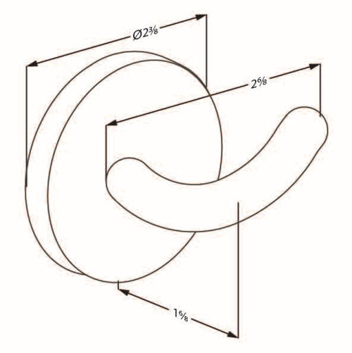 Pressalit Towel Hook Large RT953 dimensioned drawing