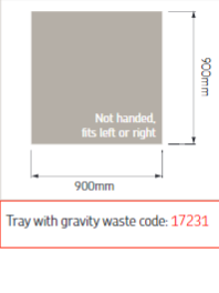 AKW Sulby Shower Tray With Gravity Waste (All Sizes)
