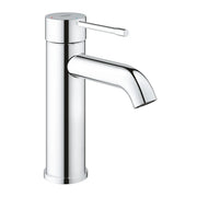 Grohe Essence Basin Mixer Tap S-Size push-open waste StarLight Chrome side profile