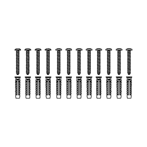 Pressalit Mounting Kit — 12 × Screws Ø5 × 50 with SX8 Plugs, for Brick (V8617)