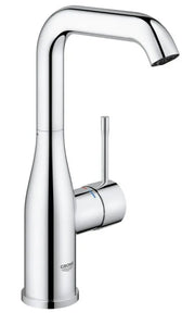 Grohe Essence Basin Mixer Tap L-Size Smooth Body Swivel Spout in StarLight Chrome (23541001)