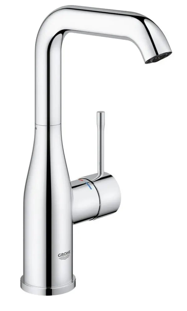 Grohe Essence Basin Mixer Tap L-Size Smooth Body Swivel Spout in StarLight Chrome (23541001)