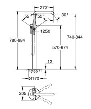 Grohe Essence floor-mounted bath mixer chrome with freestanding bath 23491001