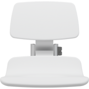 Pressalit PLUS Replacement Shower Seat 450 with Aperture incl. Backrest, Manually Height Adjustable, White (R7125000)