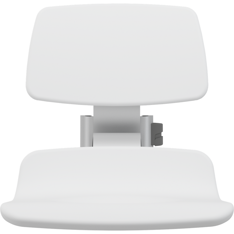Pressalit PLUS Replacement Shower Seat 450 with Aperture incl. Backrest, Manually Height Adjustable, White (R7125000)
