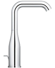 Detail of the Grohe Essence L-Size basin mixer lever and cylindrical body in chrome