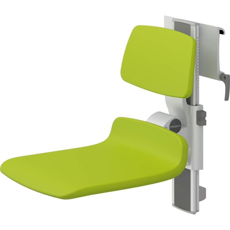 Pressalit PLUS Shower Seat 450 incl. Backrest, Manually Height & Sideways Adjustable, Lime Green (R7454277)