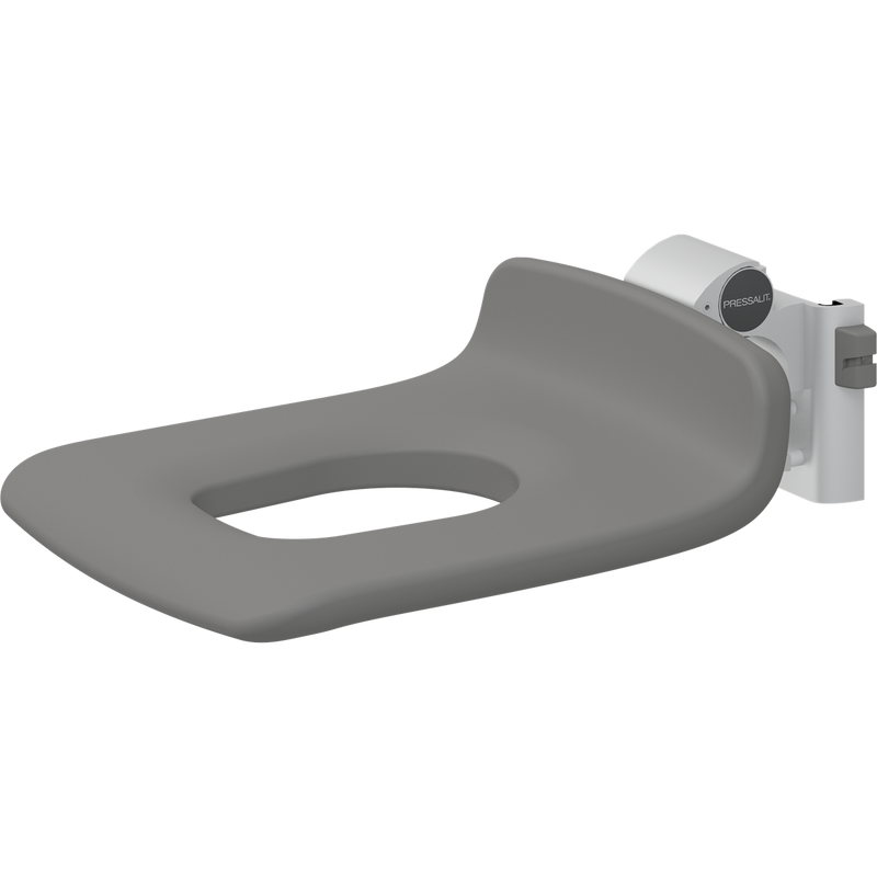 Pressalit PLUS Replacement Shower Seat 450 with Aperture, Manually Height Adjustable, Anthracite (R7115112)