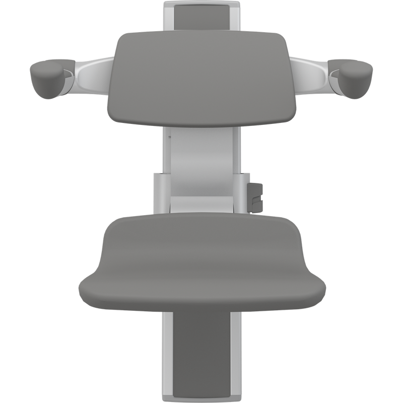 Pressalit PLUS Shower Seat 310 incl. Backrest & Armrests, Manually Height Adjustable, Anthracite (R7334112)