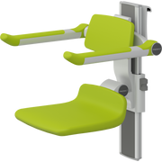 Pressalit PLUS Shower Seat 310 incl. Backrest & Armrests, Manually Height & Sideways Adjustable, Lime Green (R7364277)