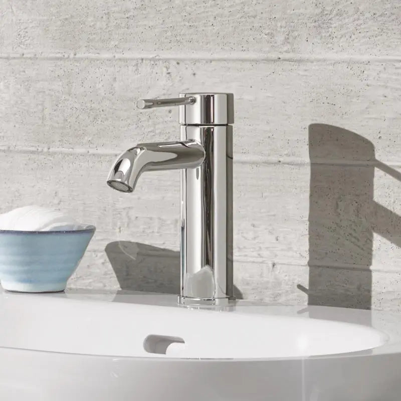 Grohe Essence S-Size basin mixer tap in chrome fitted to a bathroom basin