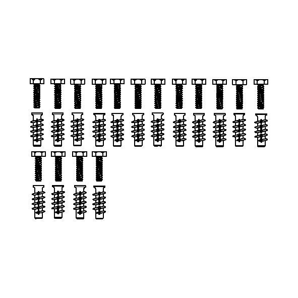 Pressalit Mounting Kit — 16 × Bolts M5 × 50 with FTP K 6 Plugs, for Aerated Concrete (Aircrete) (V8668)