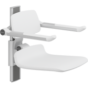 Pressalit PLUS Shower Seat 450 incl. Backrest & Armrests, Manually Height Adjustable, White (R7434000)