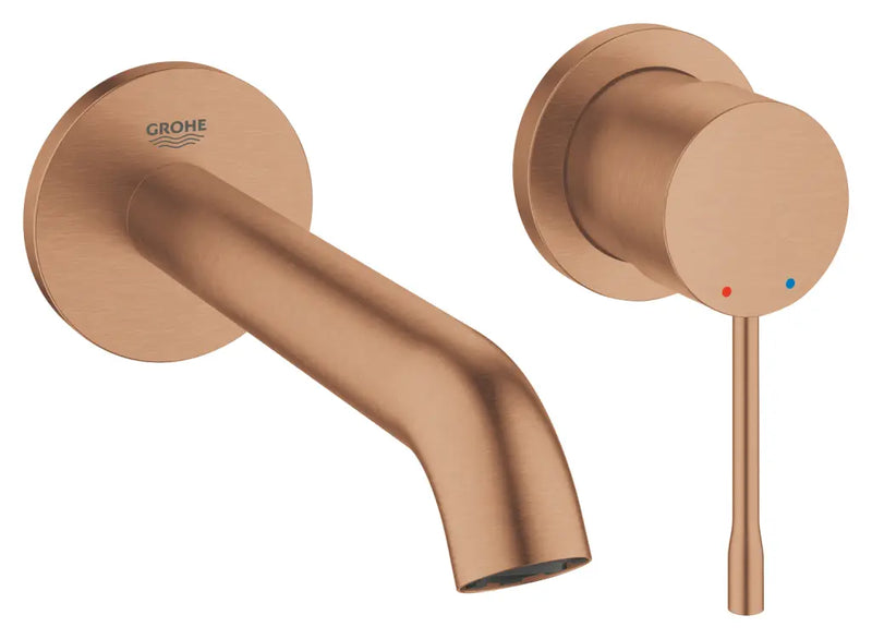 Grohe Essence wall-mounted 2-hole basin mixer M-Size in Brushed Warm Sunset