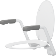 Pressalit TMA 2 toilet arm support with Dania toilet seat, white with anthracite handles