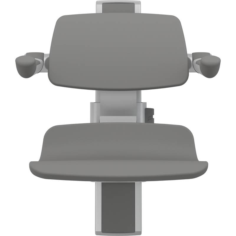 Pressalit PLUS Shower Seat 450 incl. Backrest & Armrests, Manually Height Adjustable, Anthracite (R7434112)