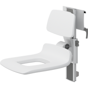 Pressalit PLUS Shower Seat 450 with Aperture incl. Backrest, Manually Height & Sideways Adjustable, White (R7455000)