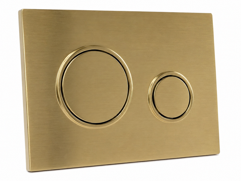 Kartell K-VIT Keytec brushed brass round dual flush flushplate, ACC017